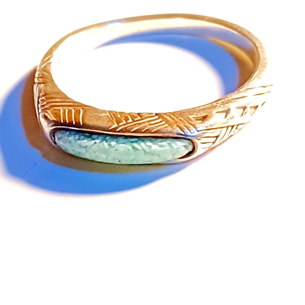 CAROLYN POLLACK RELIOS 925 Silver Jade Etched Band Ring Size 7CAROLYN POLLACK RE